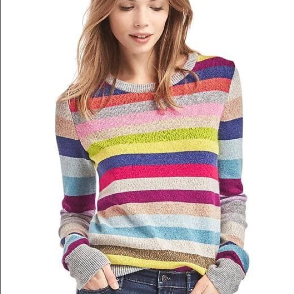 Gap stripe sweater with metallic threads. In great condition.